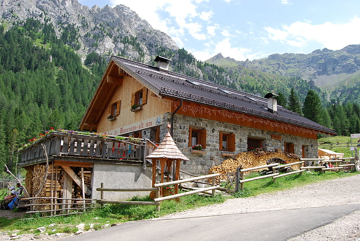 baita, mountain, wood, house