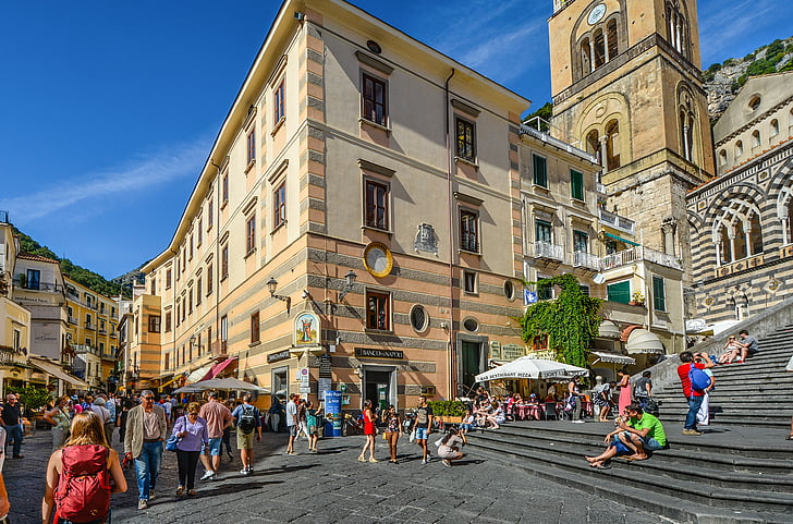 Amalfi, obala, Italija, mesto, turizem, počitnice, počitnice