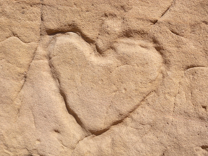 sandstone, heart, love, texture, wall, sand, backgrounds