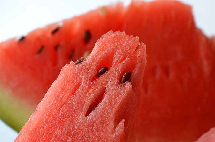 vattenmelon, frukter, röd, uppfriskande, mellanmål, friska, skivad