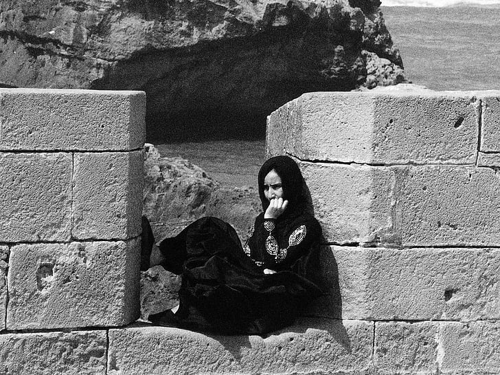 morocco, woman, coast
