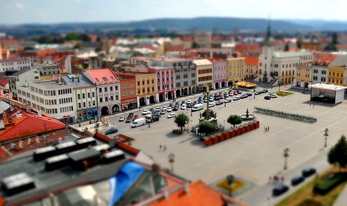 Jicin, città, mockup, l'illusione, Repubblica Ceca, il mercato, Monumento