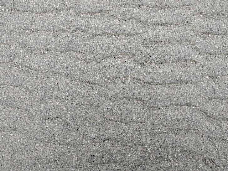 пясък, структура, банка, вълна, плаж, настроение