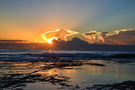 Sunrise, Oxford, Sydney, Austrália, skaly, Ocean, Beach