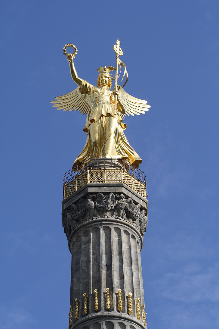 Siegessäule, Berlin, gjørma, landemerke, hovedstad, monument, gull