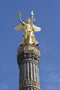 Siegessäule, Berlin, guld andet, vartegn, kapital, monument, guld