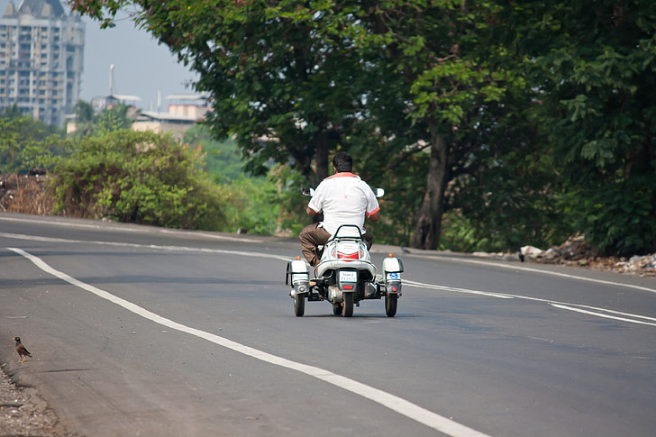 robogó, Trike, India, közúti, forgalom, jármű, tricikli