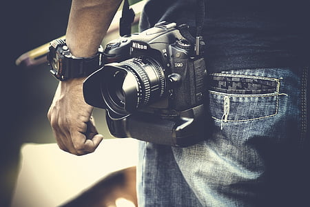 Nikon, man, Casio, Jeans, menselijke hand, fotografie thema 's, deel van het menselijk lichaam
