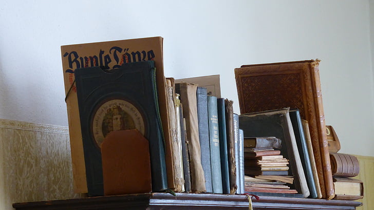 bookshelf, books, old, antiquariat, historically, read, used books