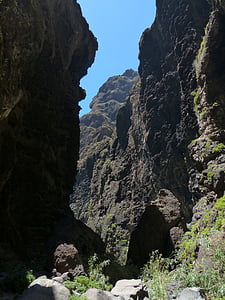 passage, Masca-ravijn, Rock, kloof, wandeling, Tenerife, Canarische eilanden