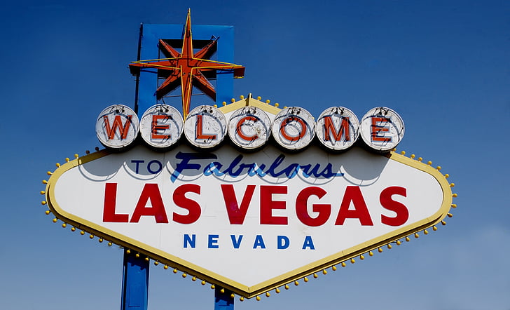 signe, Las vegas, Nevada, iconique, Bienvenue, architecture, attraction