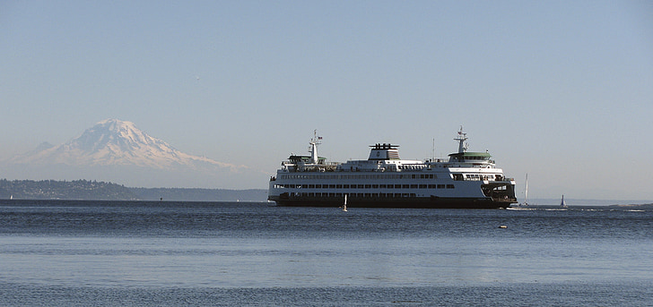 veerboot, Mount rainier, Seattle, Puget sound, Mount