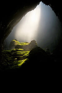 洞窟, 洞窟, 暗い, 夏時間, 風景, モス, 自然