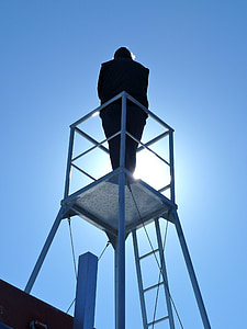 person, observationen, Lookout, siluett, Titta, Watch tower, utsiktstorn