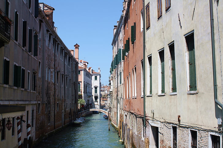 Venezia, canale, architettura, Italia, vecchie case, Monumento, Case