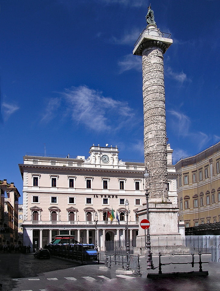marca-aurel-pilar, Piazza colonna, pilar de Marcus, Roma, Itália, Europa, antiguidade