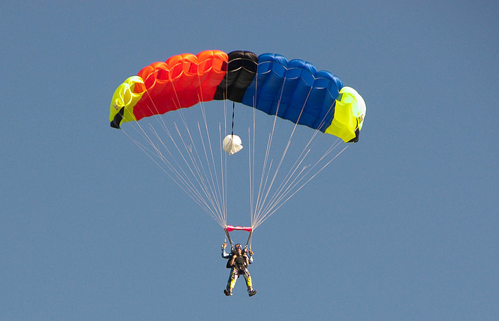 skydiver, parachute, skydiving, parachuting, extreme, skydive, parachutist