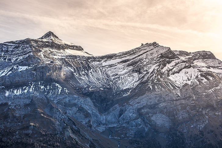 Suíça, montanha, montanha de franca, neve, paisagem, Cimeira, Alpes