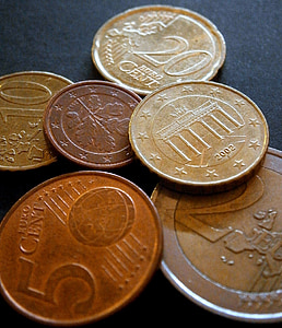 rahaa, rahat ja pankkisaamiset, taskuraha, valuutta, kolikot, sentin, Euro