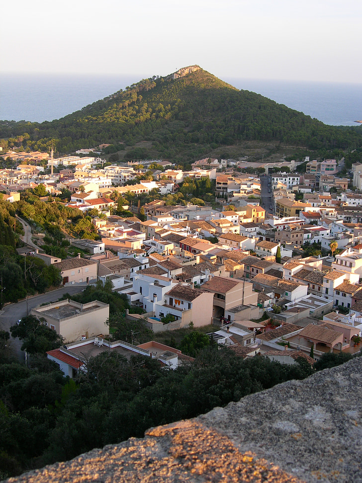 village, rural, country, houses, view, hill, balearic