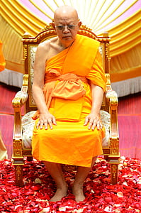 supreme patriarch, buddhists, patriarch, priests, monk, orange, robes