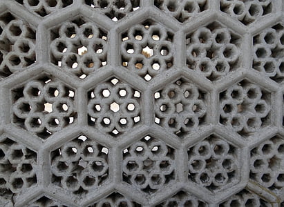 latticework, wit marmer, steen, venster, het platform, Agra fort, Agra