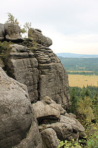 pedras irregulares, Kudowa-zdrój, o Parque Nacional, montanhas de tabela, natureza, Rock - objeto, paisagem