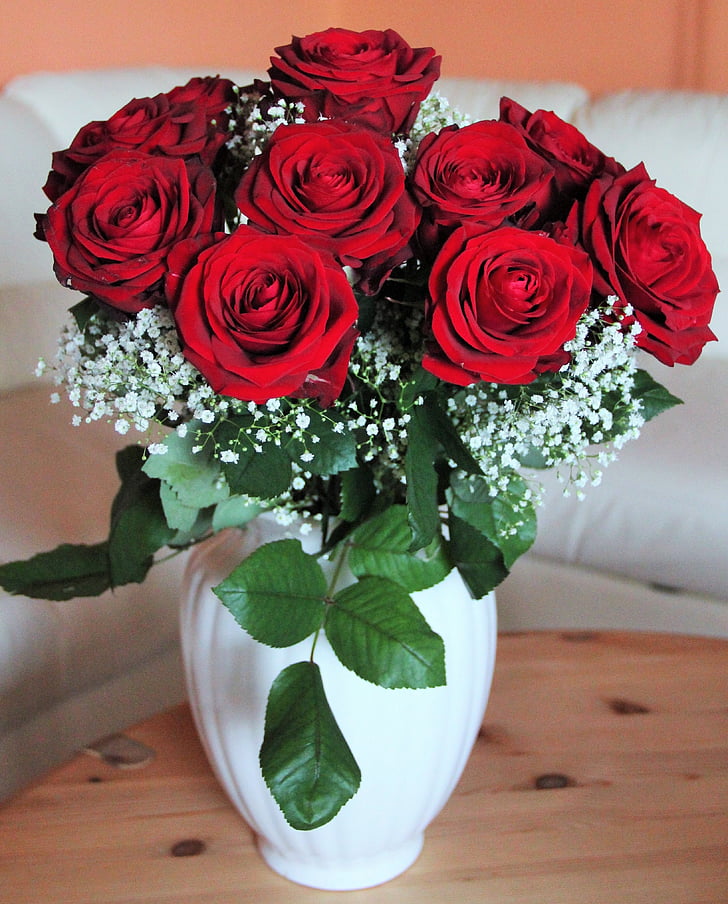 buket mawar, mawar Baccara, Dia mencintai bunga, Ratu mawar, mawar merah, Aku cinta kamu, mawar