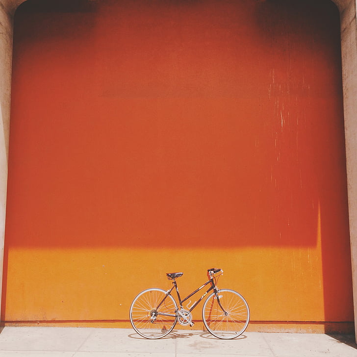 bicicleta, paret, bicicletes, cicle, urbà, estil, carrer