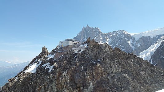Rifugio des grands mulets, Chamonix, Francia, capanna, rifugio di alta montagna, ghiacciaio, la jonction