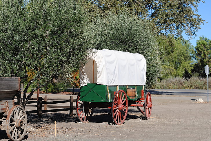 wagon, cowboy, america, old, charette, amish, tent