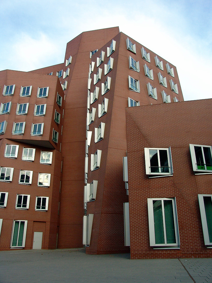 moderna, arquitetura, Düsseldorf, edifício de escritórios, edifício, fachada, arranha-céu
