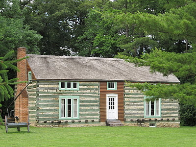 cabane en bois rond, historique, Page d’accueil, maison, Rustic, bois, Vintage