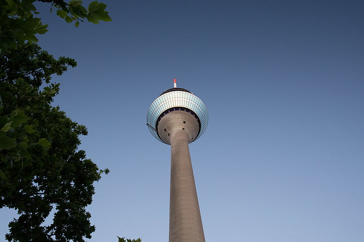 Media harbour, Rhinen tower, Düsseldorf, TV-tårnet, moderne, bygge, landemerke
