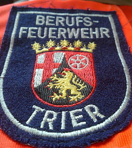 oheň, logo, Trevír, Sachsen, profesionální hasiči