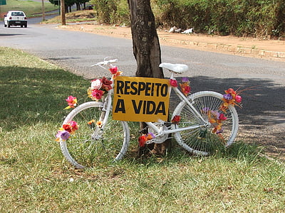 rešpektovať, cesta na bicykli, zabezpečenia, dve kolesá, Bike, pozornosť, staveniska