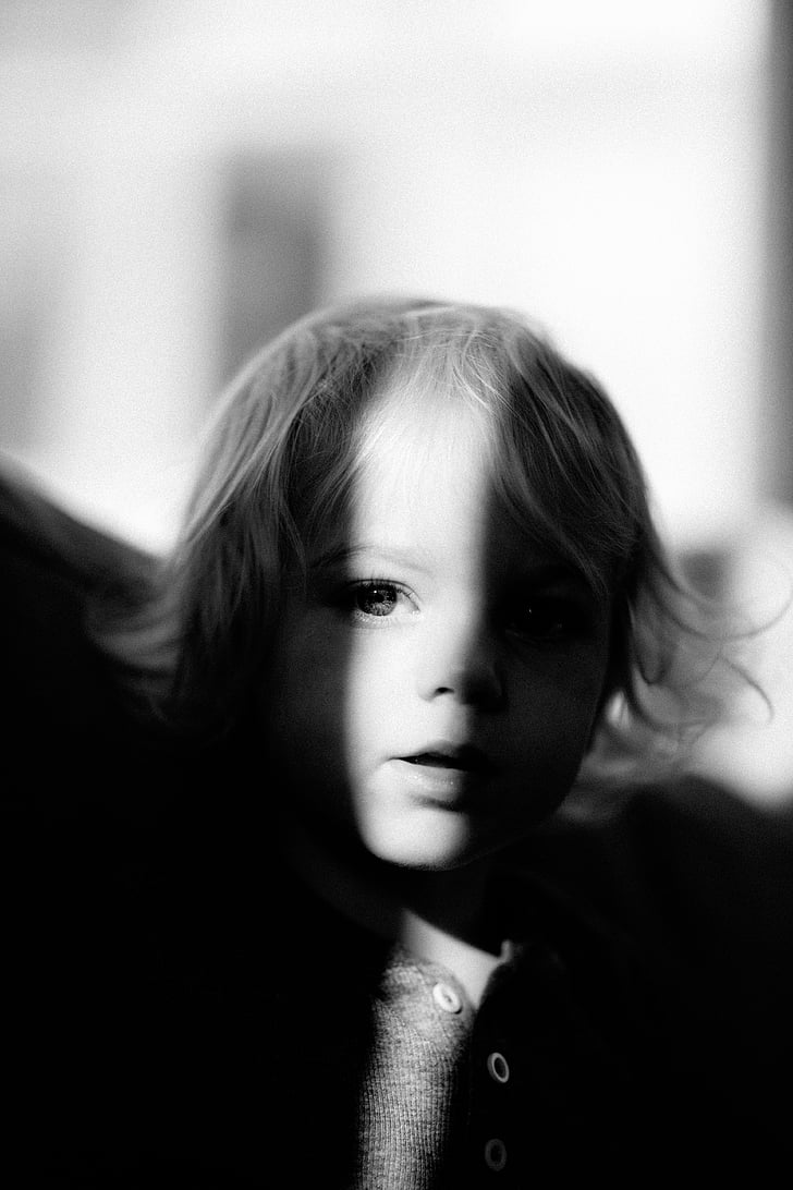 baby, kid, child, blur, black and white, one person, childhood