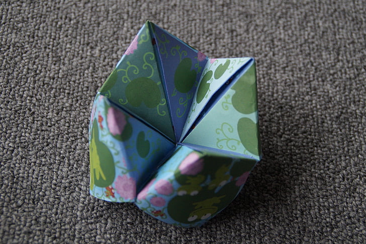 origami, himmel og helvede, foldet, papir, farverige, Tinker, farve