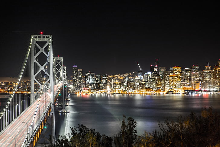 San, Francisco, Bridge, bybildet, Foto, bygge, byen