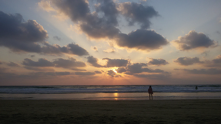 sea, sunset, evening, beach, nature, sky, summer