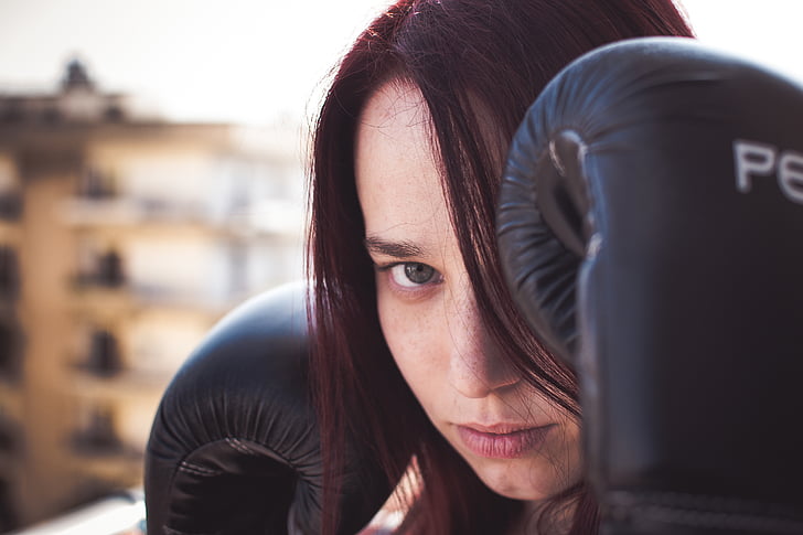 people, woman, boxing, sport, hobby, headshot, one woman only