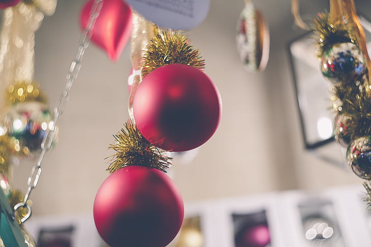 celebració, Nadal, boles de Nadal, ornaments de Nadal, decoració, penjant, vacances