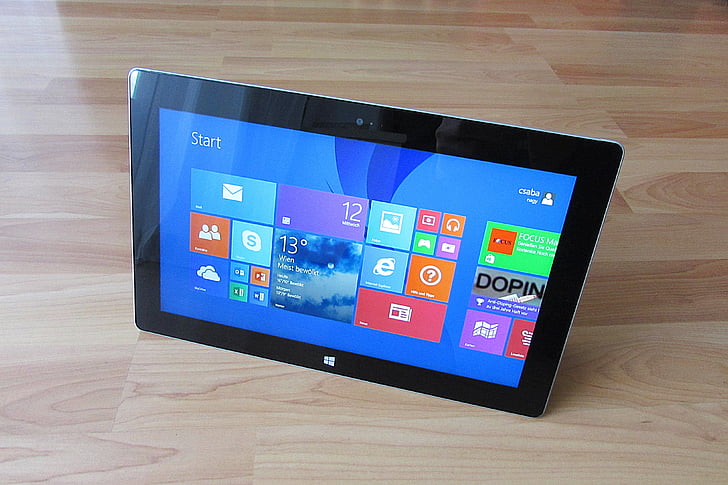 Windows 8, Internet, Online-, Anzeige, Tablette, Touch-screen, Microsoft