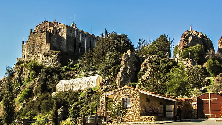 Chipre, stavrovouni, Mosteiro, século III, Marco, arquitetura