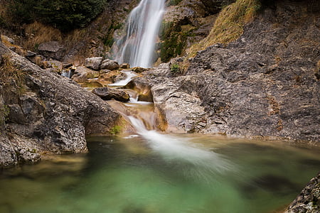 natureza, pedras, rochoso, lapso de tempo, água, Cachoeira, movimento