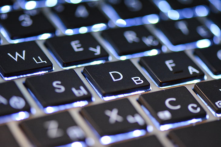 laptop, keyboard, computer, internet, Close-up, black, computer keyboard