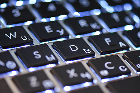 ordenador portátil, teclado, computadora, Internet, Close-up, negro, teclado de computadora