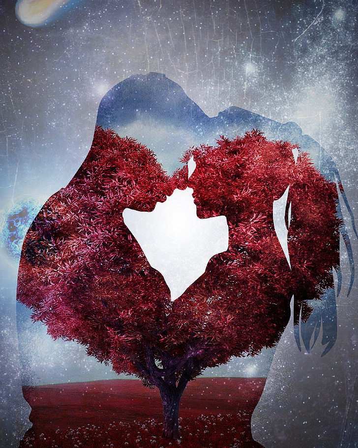 l'amor, passió, romàntic, Romanç, Sant Valentí, cor, vermell