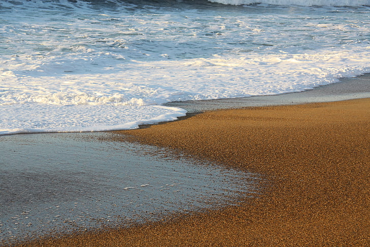 Beach, tenger, homok, Horizon, nap, renécros, Franciaország