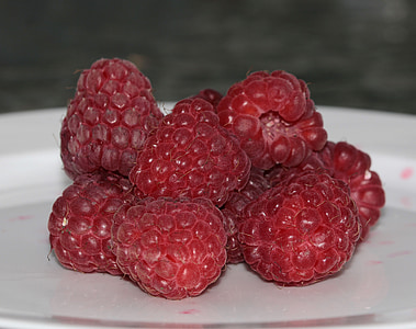 hallon, Rubus idaeus, bär, röd, frukt, Söt, mat